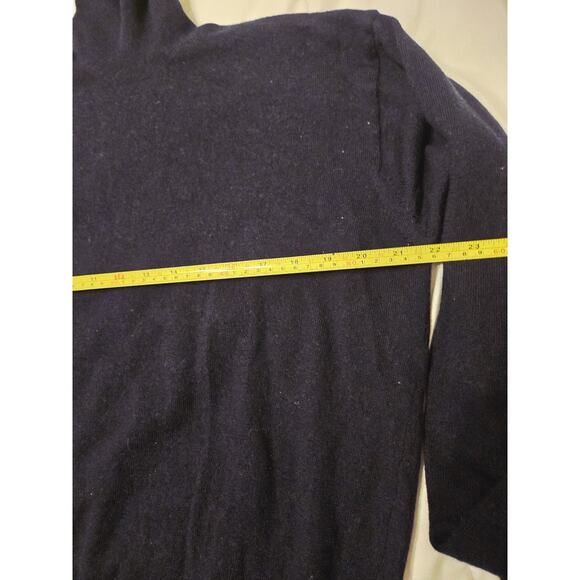 Vtg GAP Sweater Mens Large Blue 100% Merino Wool Turtleneck Lightweight Pullover - Picture 3 of 5